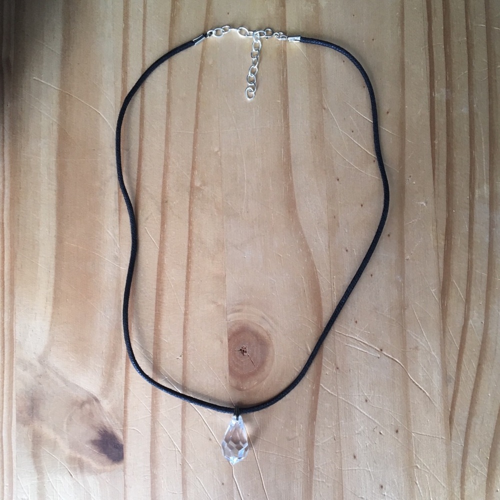 Crystal Prism Pendant and Cord Necklace